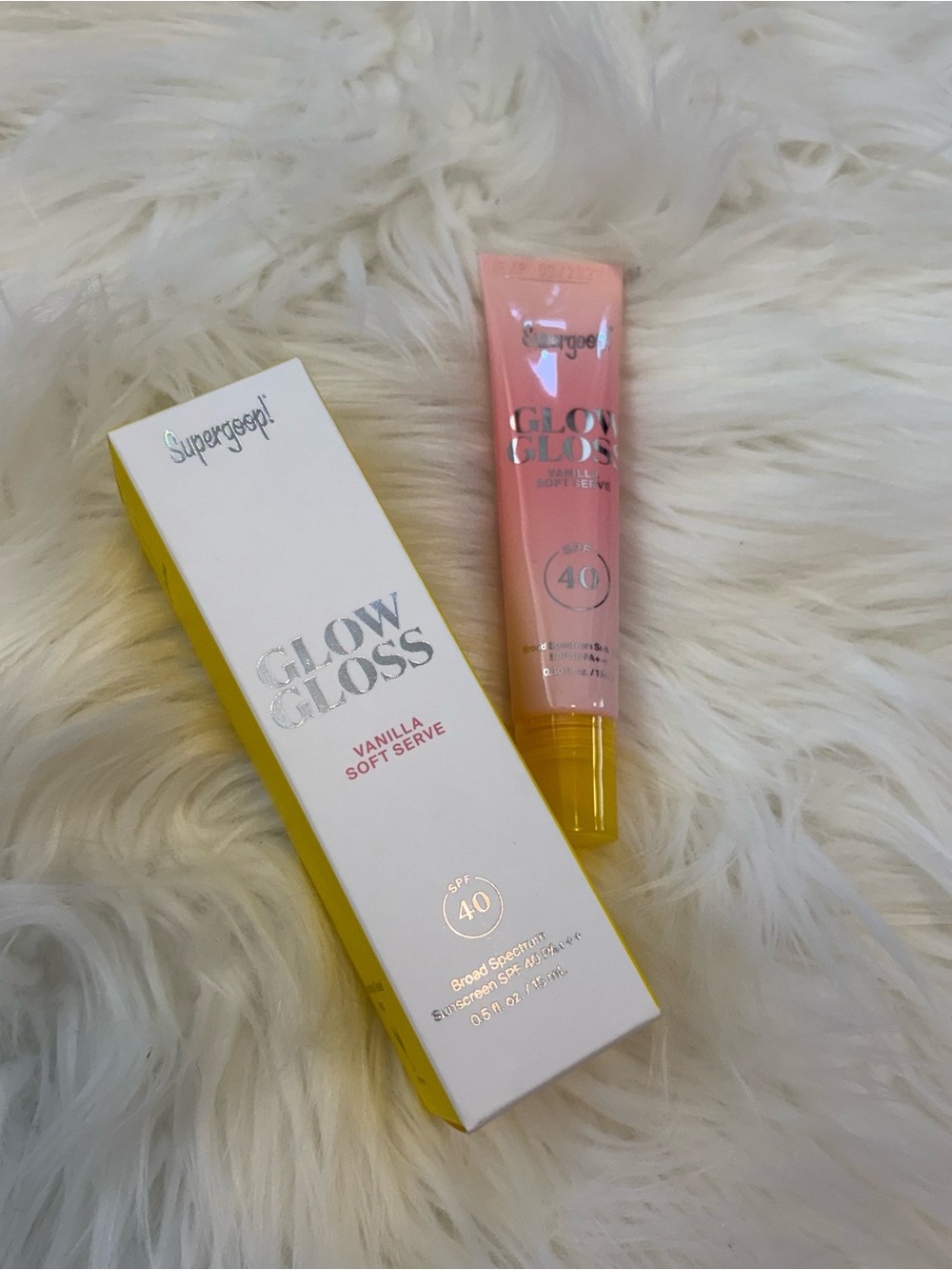 Supergoop! Glow Gloss SPF 40 Lip Gloss - Vanilla Soft Serve Pink & Yellow